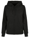 Dames Hooded Sweater Build Your Brand Basic Full Zip Zwart